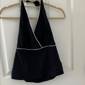Black Halter Top with White Trim. Size XL